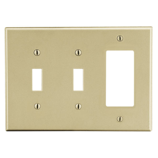 Bryant Wall Plate Mid-Size 3-Gang 2 Toggle/1 Decorator Ivory (PJ226I)