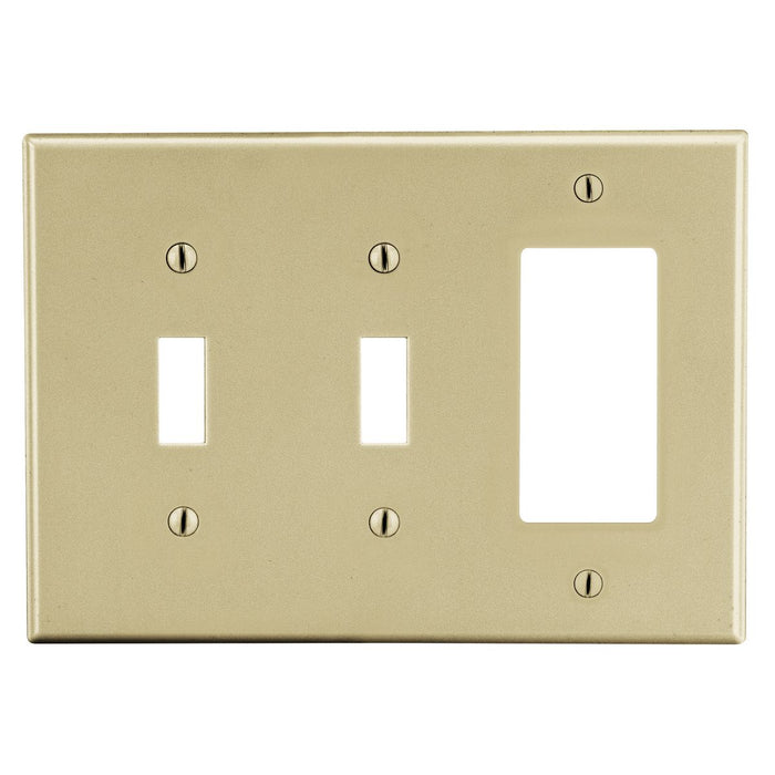 Bryant Wall Plate Mid-Size 3-Gang 2 Toggle/1 Decorator Ivory (PJ226I)