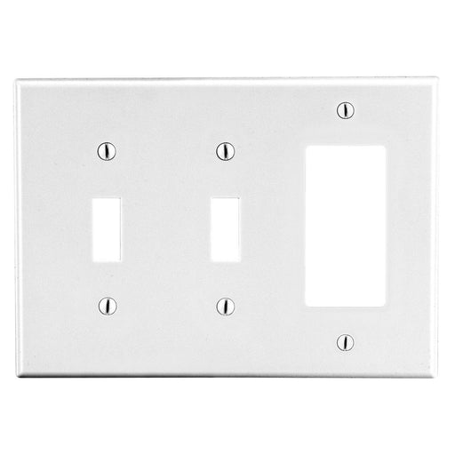 Bryant Wall Plate Mid-Size 3-Gang 2 Toggle/1 Decorator White (PJ226W)