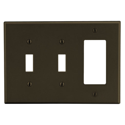 Bryant Wall Plate 3-Gang 2 Toggle/1 Decorator Brown (P226)