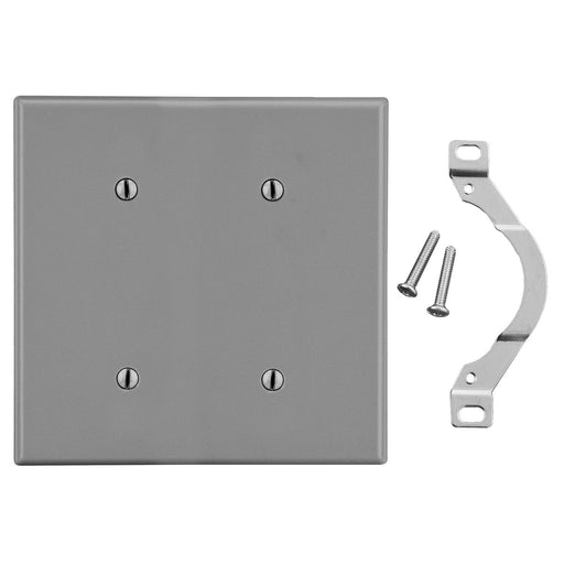 Bryant Wall Plate 2-Gang 2 Strap Mount Blank Gray (P24GY)