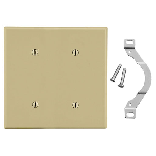 Bryant Wall Plate 2-Gang 2 Strap Mount Blank Ivory (P24I)