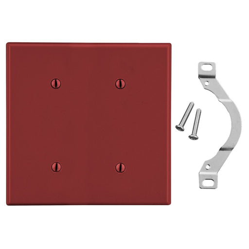 Bryant Wall Plate 2-Gang 2 Strap Mount Blank Red (P24R)