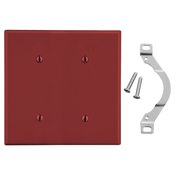 Bryant Wall Plate 2-Gang 2 Strap Mount Blank Red (P24R)