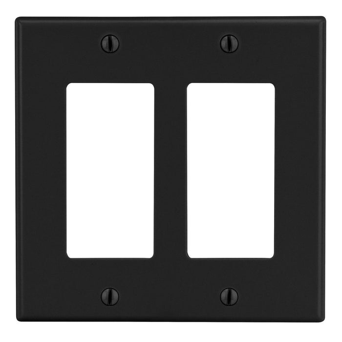 Bryant Wall Plate Mid-Size 2-Gang 2 Decorator Black (PJ262BK)