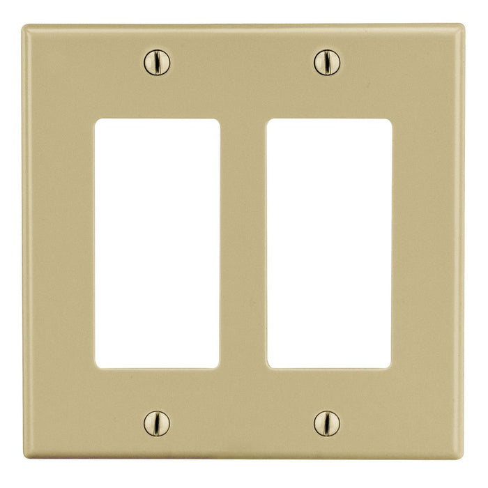 Bryant Wall Plate 2-Gang 2 Decorator Ivory (P262I)