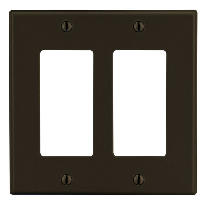 Bryant Wall Plate 2-Gang 2 Decorator Brown (P262)