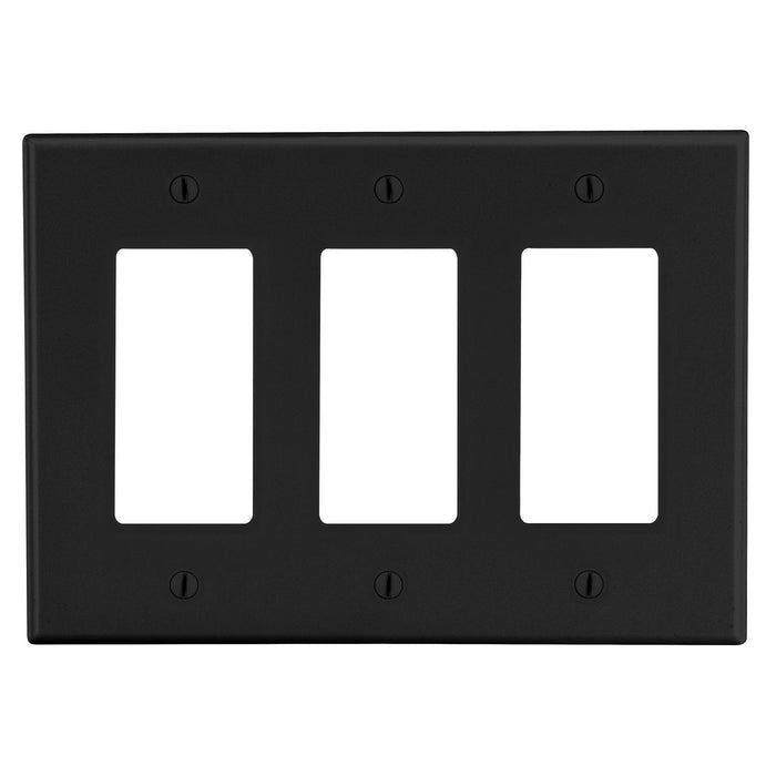 Bryant Wall Plate Mid-Size 3-Gang 3 Decorator Black (PJ263BK)