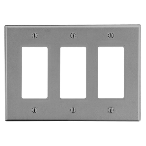 Bryant Wall Plate 3-Gang 3 Decorator Gray (P263GY)