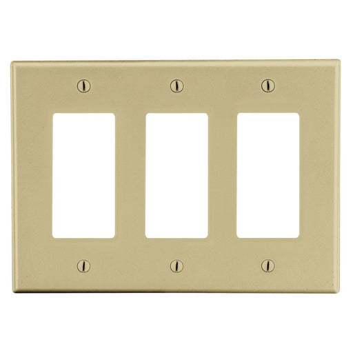 Bryant Wall Plate 3-Gang 3 Decorator Ivory (P263I)