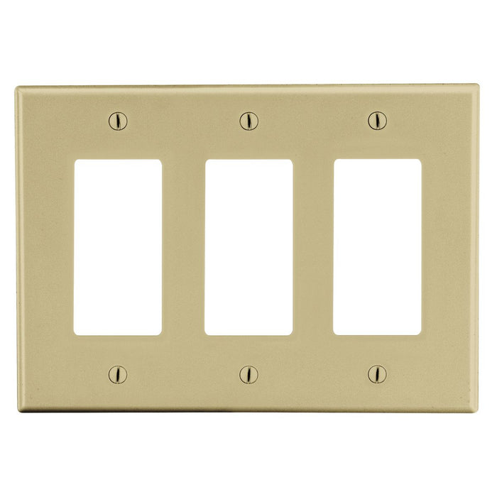 Bryant Wall Plate Mid-Size 3-Gang 3 Decorator Ivory (PJ263I)