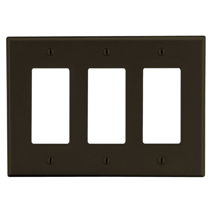 Bryant Wall Plate 3-Gang 3 Decorator Brown (P263)