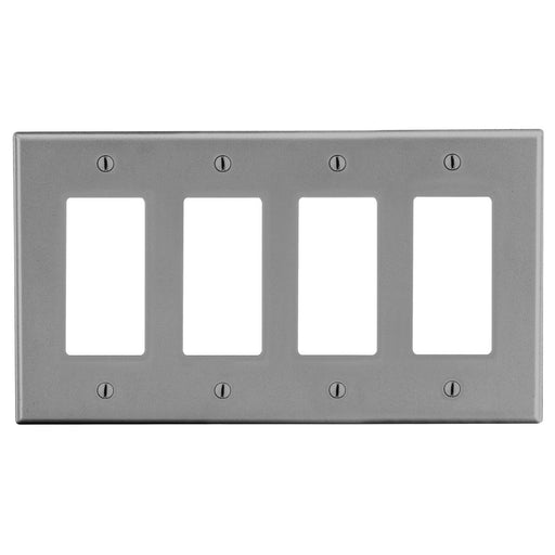 Bryant Wall Plate 4-Gang 4 Decorator Gray (P264GY)