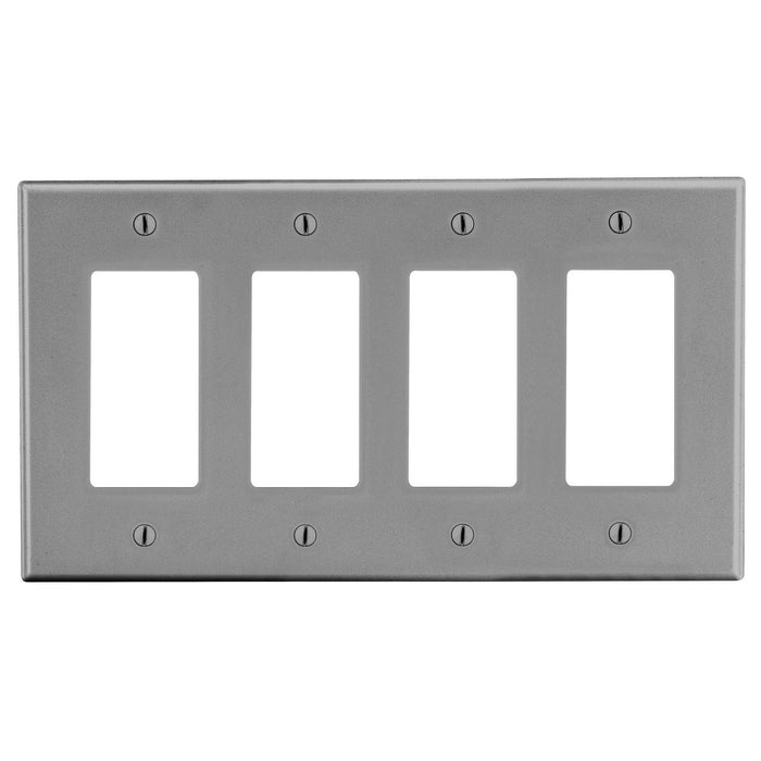 Bryant Wall Plate 4-Gang 4 Decorator Gray (P264GY)
