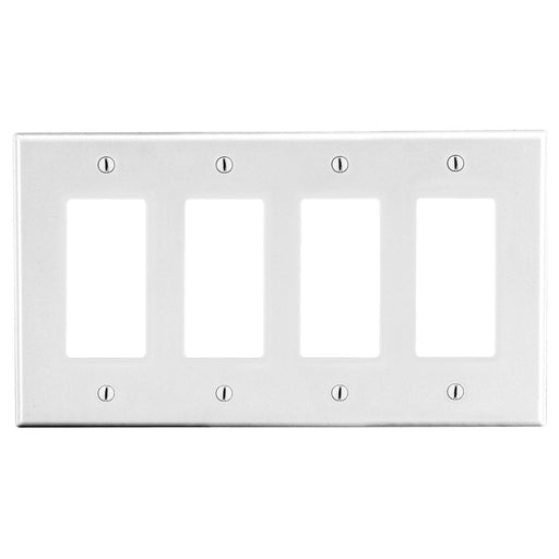 Bryant Wall Plate 4-Gang 4 Decorator White (P264W)