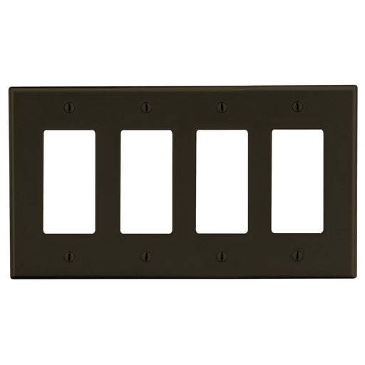 Bryant Wall Plate Mid-Size 4-Gang 4 Decorator Brown (PJ264)