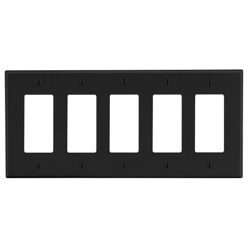 Bryant Wall Plate 5-Gang 5 Decorator Black (P265BK)