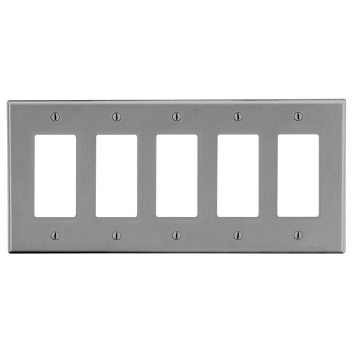 Bryant Wall Plate 5-Gang 5 Decorator Gray (P265GY)