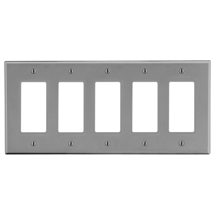 Bryant Wall Plate 5-Gang 5 Decorator Gray (P265GY)