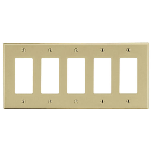 Bryant Wall Plate 5-Gang 5 Decorator Ivory (P265I)