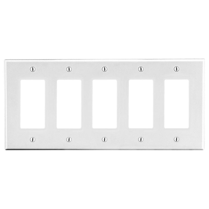 Bryant Wall Plate 5-Gang 5 Decorator White (P265W)