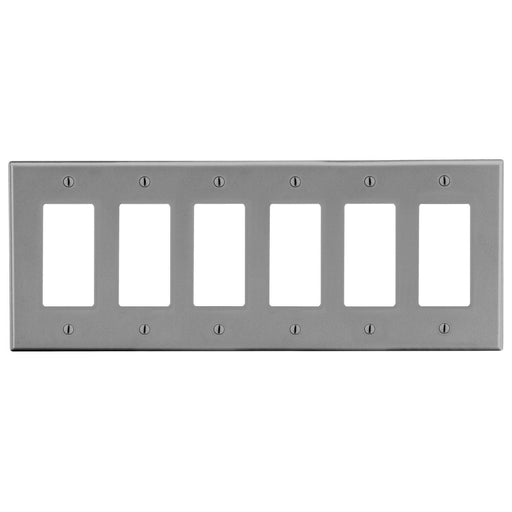 Bryant Wall Plate 6-Gang 6 Decorator Gray (P266GY)