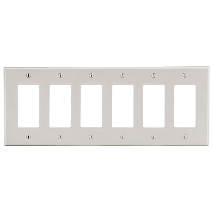 Bryant Wall Plate 6-Gang 6 Decorator Light Almond (P266LA)