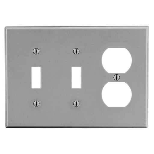 Bryant Wall Plate 3-Gang 2 Toggle/1 Duplex Gray (P28GY)