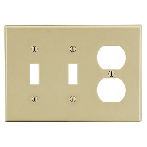 Bryant Wall Plate 3-Gang 2 Toggle/1 Duplex Ivory (P28I)