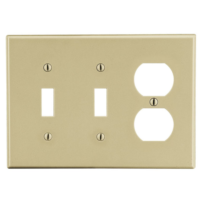 Bryant Wall Plate Mid-Size 3-Gang 2 Toggle/1 Duplex Ivory (PJ28I)