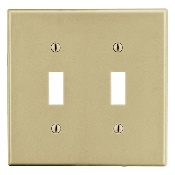 Bryant Wall Plate 2-Gang 2 Toggle Ivory (P2I)