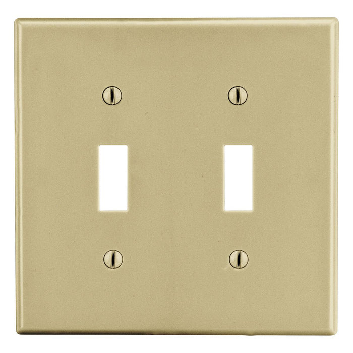 Bryant Wall Plate Mid-Size 2-Gang 2 Toggle Ivory (PJ2I)