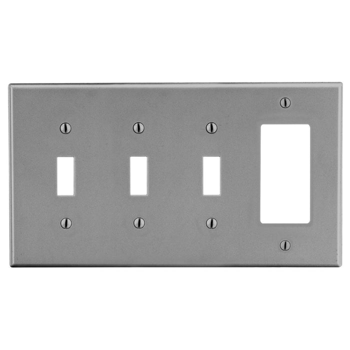 Bryant Wall Plate 4-Gang 3 Toggle/1 Decorator Gray (P326GY)