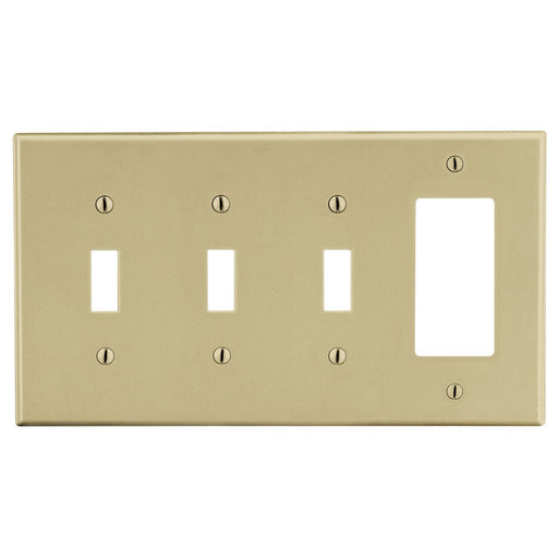 Bryant Wall Plate 4-Gang 3 Toggle/1 Decorator Ivory (P326I)