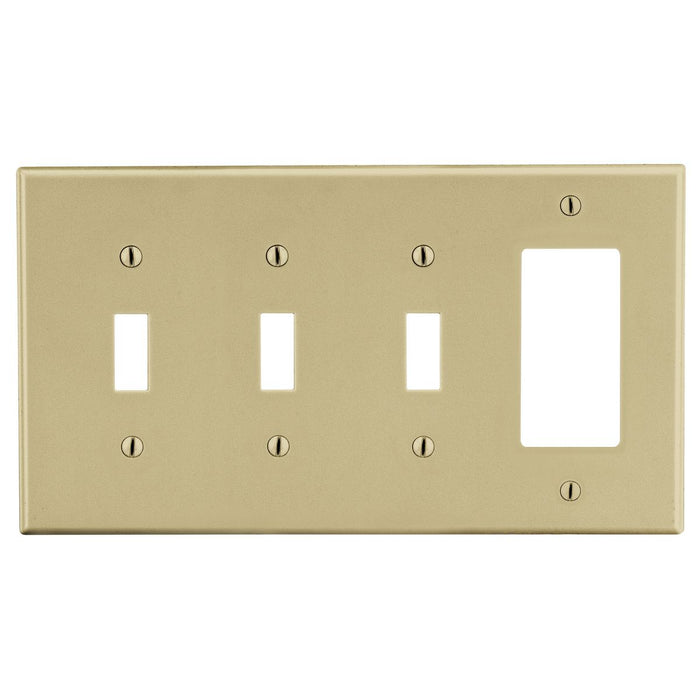 Bryant Wall Plate 4-Gang 3 Toggle/1 Decorator Ivory (P326I)