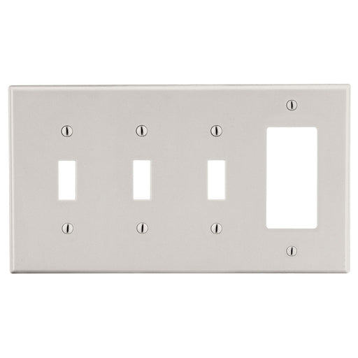 Bryant Wall Plate 4-Gang 3 Toggle/1 Decorator Light Almond (P326LA)