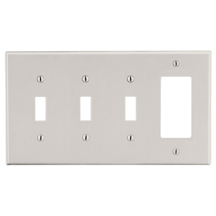 Bryant Wall Plate 4-Gang 3 Toggle/1 Decorator Light Almond (P326LA)