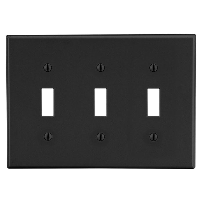 Bryant Wall Plate Mid-Size 3-Gang 3 Toggle Black (PJ3BK)