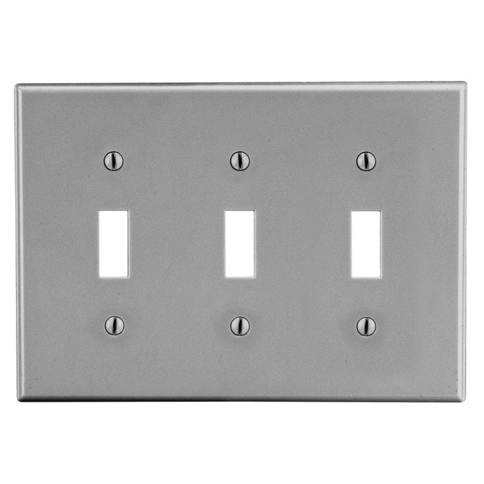 Bryant Wall Plate Mid-Size 3-Gang 3 Toggle Gray (PJ3GY)