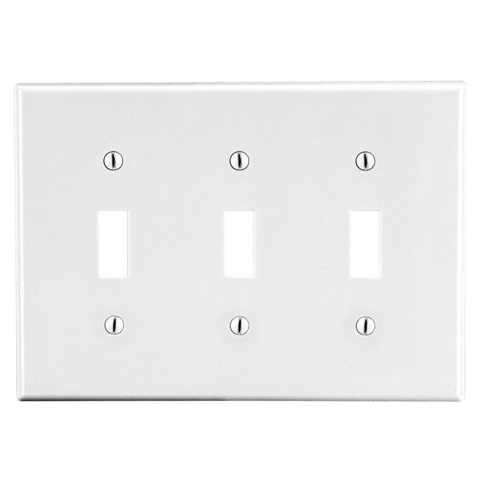 Bryant Wall Plate Mid-Size 3-Gang 3 Toggle White (PJ3W)