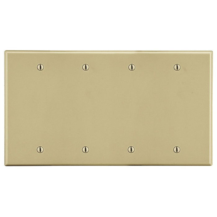 Bryant Wall Plate 4-Gang 4 Box Mount Blank Ivory (P43I)