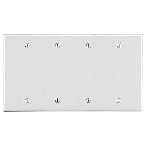 Bryant Wall Plate 4-Gang 4 Box Mount Blank White (P43W)