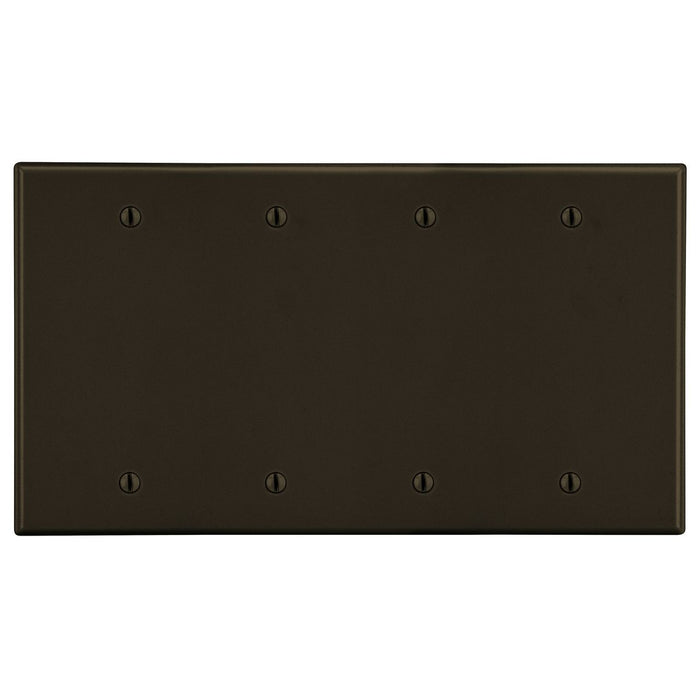 Bryant Wall Plate 4-Gang 4 Box Mount Blank Brown (P43)