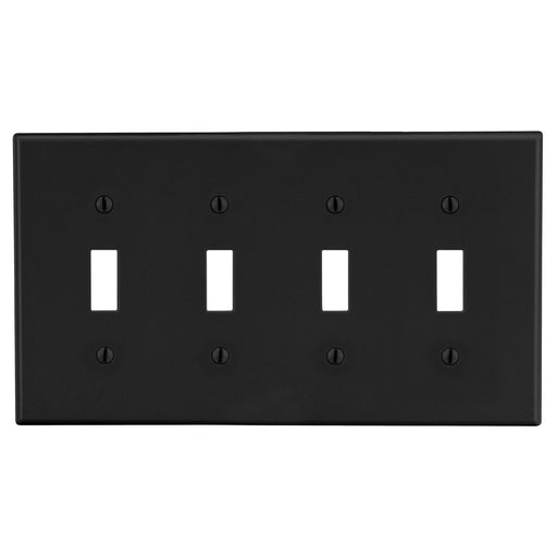 Bryant Wall Plate Mid-Size 4-Gang 4 Toggle Black (PJ4BK)