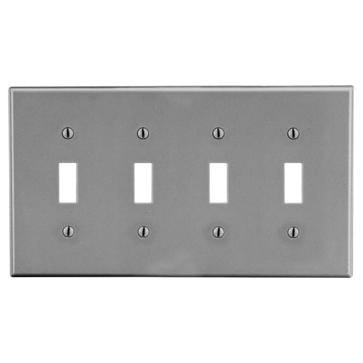 Bryant Wall Plate 4-Gang 4 Toggle Gray (P4GY)