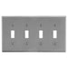 Bryant Wall Plate 4-Gang 4 Toggle Gray (P4GY)