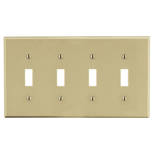 Bryant Wall Plate 4-Gang 4 Toggle Ivory (P4I)