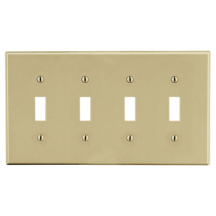 Bryant Wall Plate 4-Gang 4 Toggle Ivory (P4I)