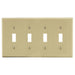 Bryant Wall Plate 4-Gang 4 Toggle Ivory (P4I)