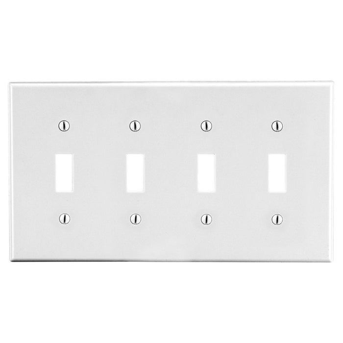 Bryant Wall Plate 4-Gang 4 Toggle White (P4W)